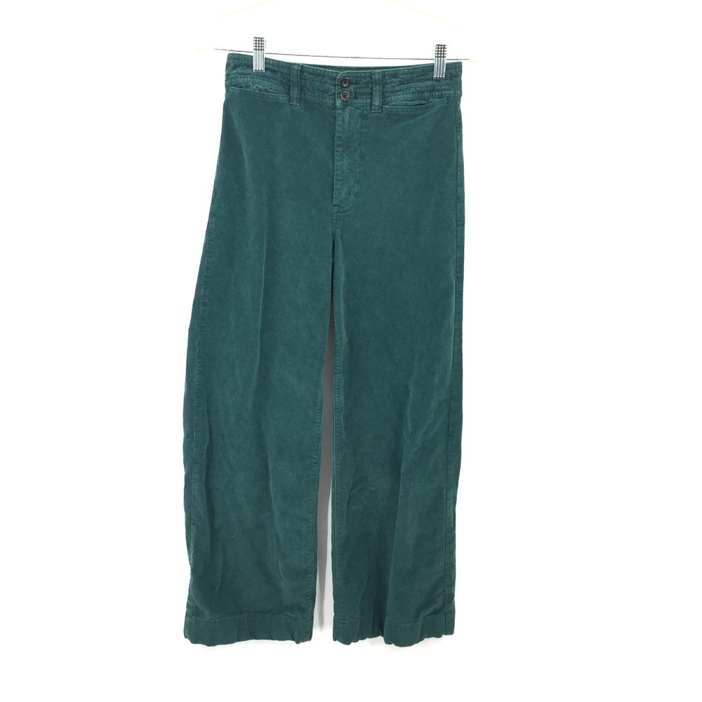 Faherty corduroy teal pants wide flare leg 70s retro artsy y2k skater boho 27